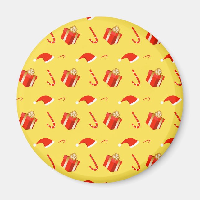 Imán Caja de regalo de navidades Caña de caramelo de Sa (Frente)