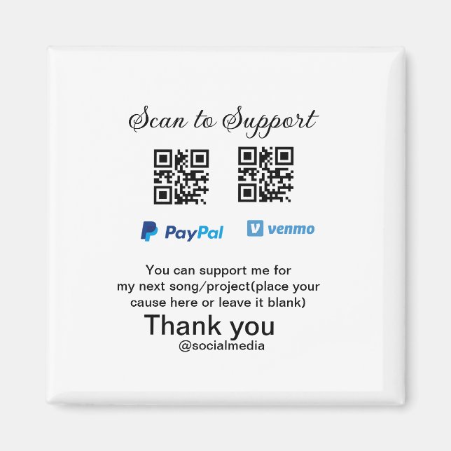 Imán Caja virtual de ayuda a través de código q donació (Frente)