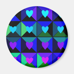 Imán Cajas de Corazones Azules