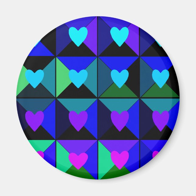 Imán Cajas de Corazones Azules (Frente)