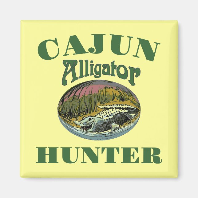 Imán Cajun Alligator Hunter Magnet (Frente)