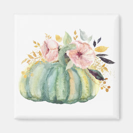 Imán Calabaza azul floral otoño acuático elegante otoño