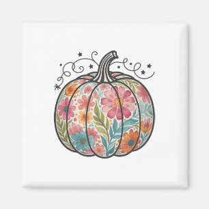 Imán Calabaza Bohemio Floral Elegante Otoño Día de Acci
