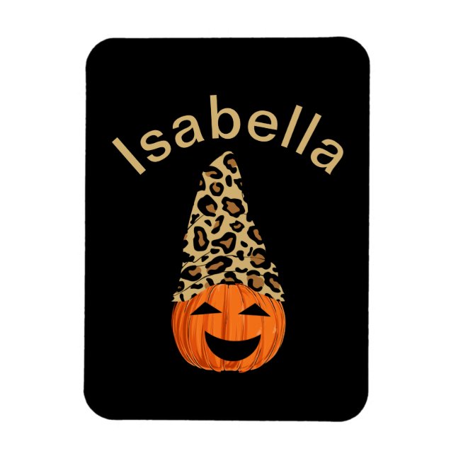 Imán Calabaza Con Un Gorra De Leopardo (Vertical)