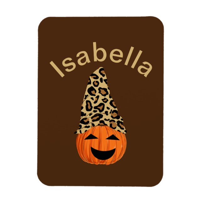 Imán Calabaza Con Un Gorra De Leopardo (Vertical)