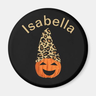 Imán Calabaza Con Un Gorra De Leopardo
