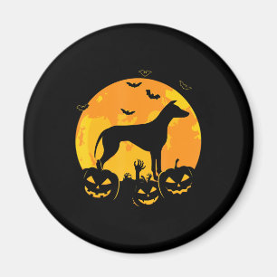 Imán calabaza de cachorro de halloween grisona