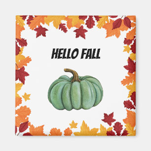 Imán Calabaza de cosecha única con hojas de otoño