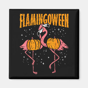 Imán Calabaza de Flamingoween Flamingos Divertidos Pája