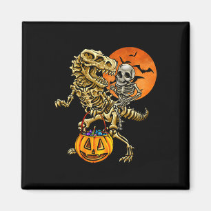 Imán Calabaza de Halloween de dinosaurio esqueleto para