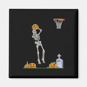 Imán Calabaza de Halloween en Bsketbyll Fun Skeleton