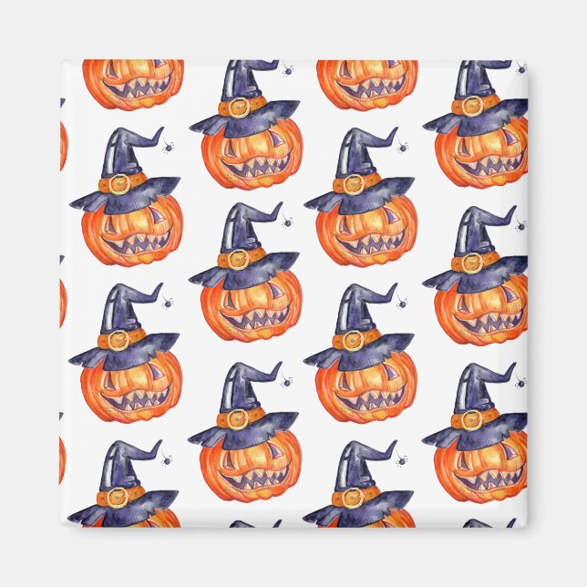 Imán Calabaza de Halloween sonriente (Frente)