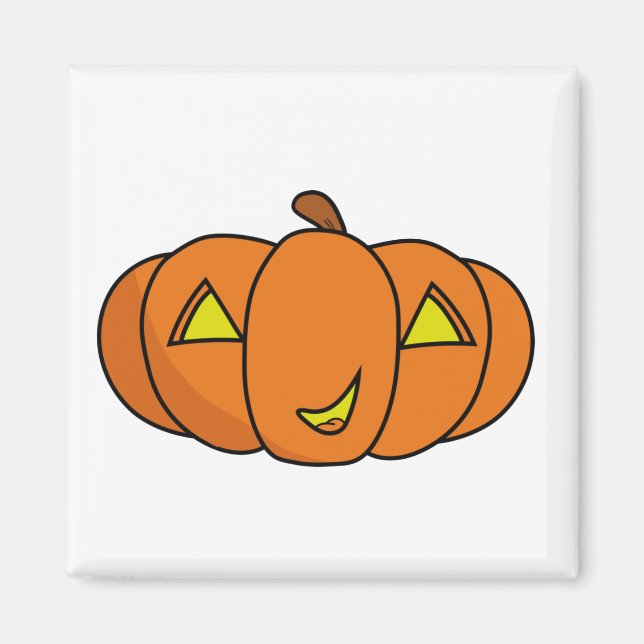Imán Calabaza de Halloween sonriente (Frente)