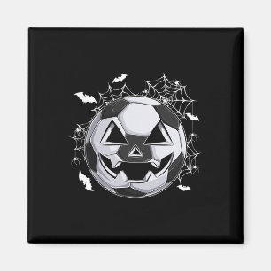 Imán Calabaza de Jack O Lantern con cara de fútbol disf