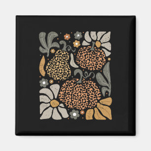 Imán Calabaza de leopardo con flores Boho Floral Thanks