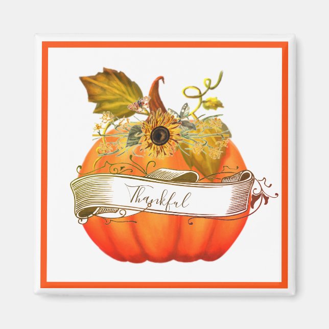 Imán Calabaza de otoño personalizable  (Frente)