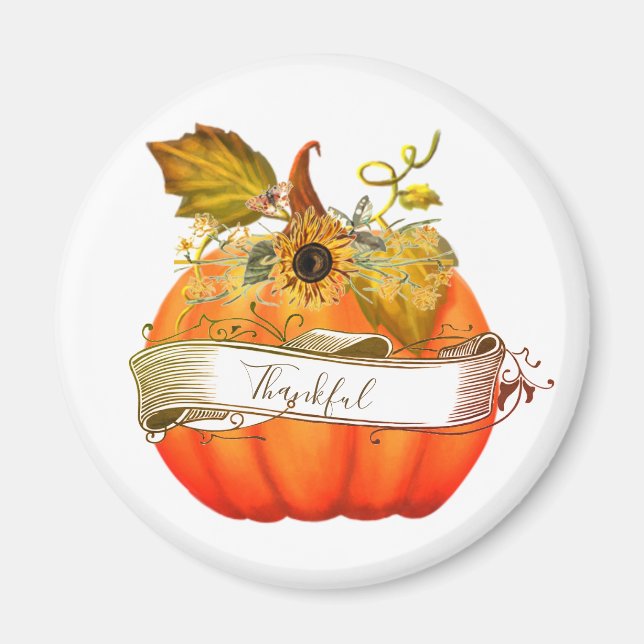 Imán Calabaza de otoño personalizable  (Frente)