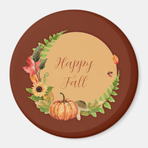 Imán Calabaza de otoño y naturaleza con texto personali