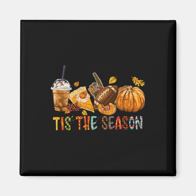 Imán Calabaza De Temporada Y Fa De Halloween De Fútbol  (Frente)