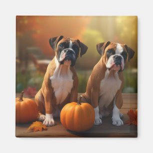 Imán Calabaza deslumbrante Boxer Puppy Autumn