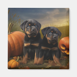 Imán Calabaza deslumbrante Rottweiler Puppy Autumn