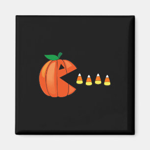 Imán Calabaza divertida de Halloween Comer Candy Corn