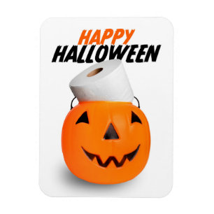 Imán Calabaza feliz de Halloween con humor de papel hig