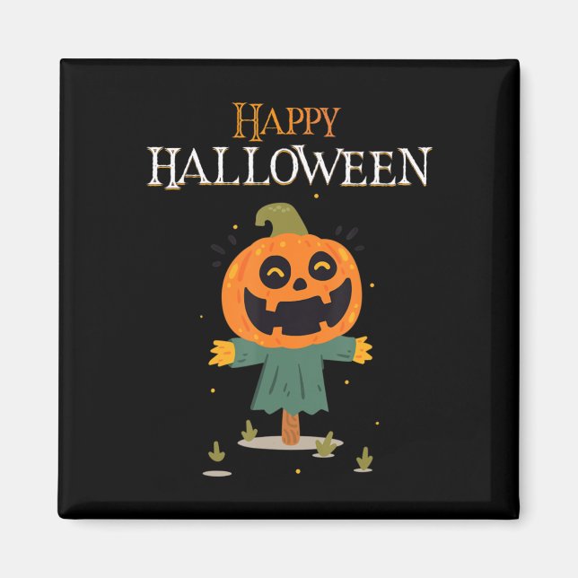 Imán calabaza Feliz Halloween (Frente)
