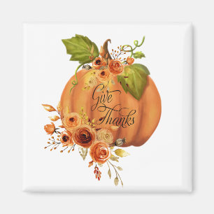 Imán Calabaza floral de agradecimiento 