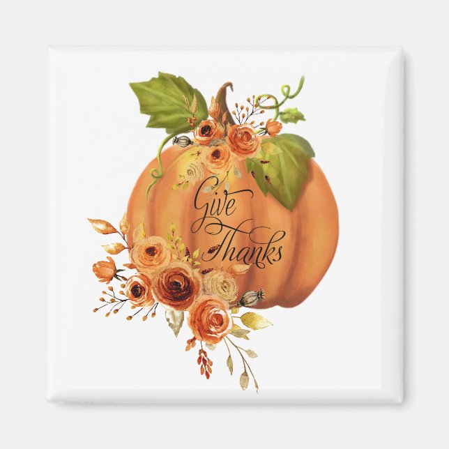 Imán Calabaza floral de agradecimiento  (Frente)