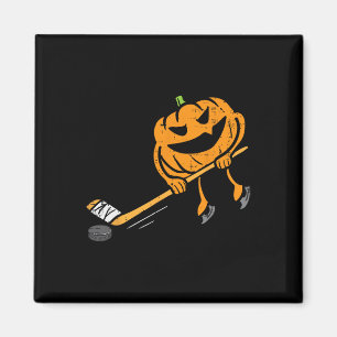 Imán Calabaza jugando hockey sobre hielo divertido disf