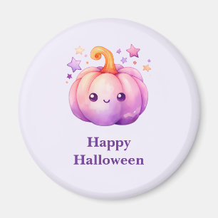 Imán Calabaza pastel adorable con estrellas Halloween