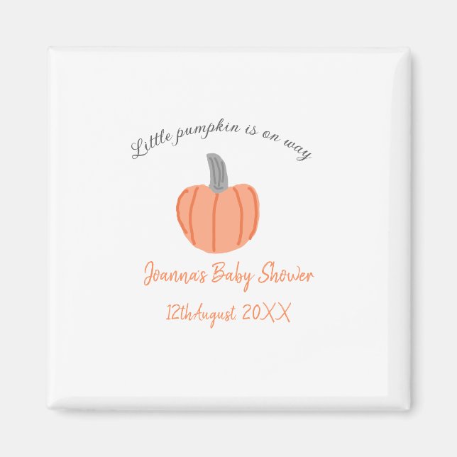 Imán Calabaza pequeña en camino ducha de bebé gris nara (Frente)