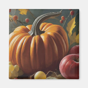 Imán Calabaza rústica de otoño Día de Acción de Gracias