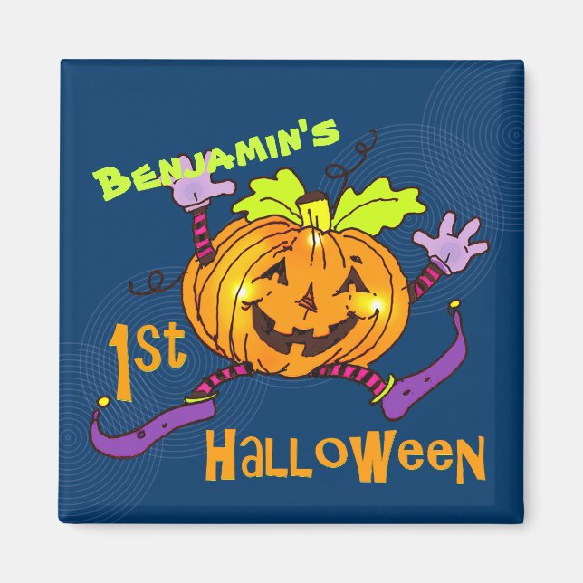 Imán Calabaza sonriente Primera Halloween (Frente)