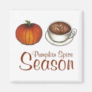 Imán Calabaza Spice Season Café Latte Magnet
