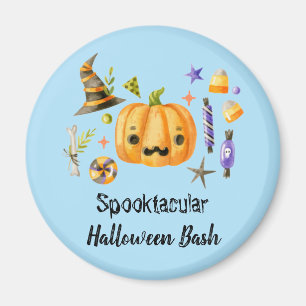 Imán Calabaza Spooktacular Halloween Bash Fiesta Azul