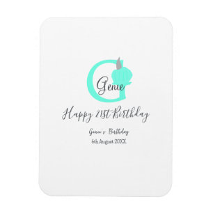 Imán Calabaza verde otoño cumpleaños 21ª gris pastel