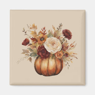 Imán Calabaza y flores acuáticas en temporada de otoño