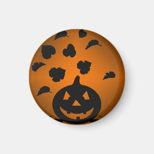 Imán Calabaza y hojas silueta