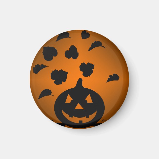 Imán Calabaza y hojas silueta (Frente)