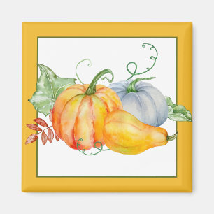 Imán Calabazas acuarela 