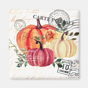 Imán Calabazas acuarelas vintage modernas