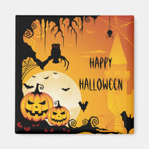 Imán Calabazas asustadizas de Halloween y Luna Llena