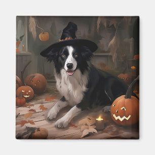 Imán Calabazas Border Collie Halloween Aterradoras
