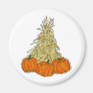 Imán Calabazas de cornstalks otoñales