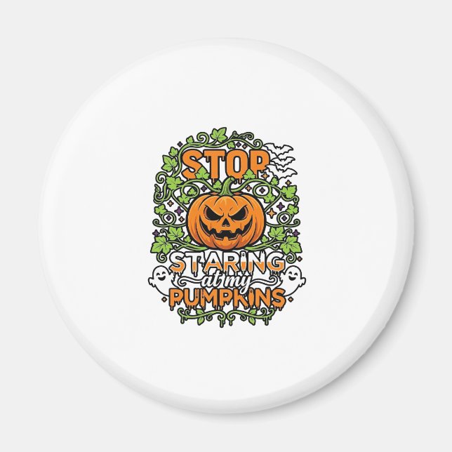 Imán Calabazas de Halloween Fantasmas Murciélagos que d (Frente)