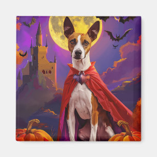 Imán Calabazas de perro Basenji de Halloween espeluznan