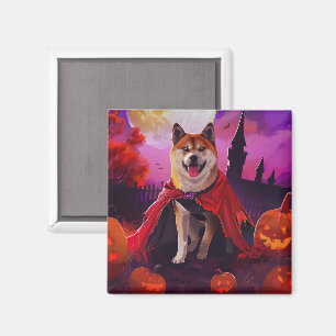 Imán Calabazas de vampiro Akita de Halloween espeluznan