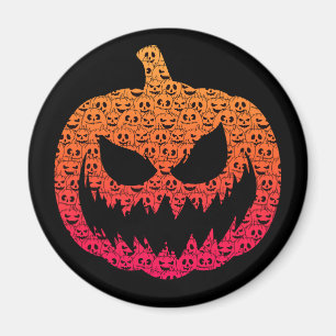 Imán Calabazas espeluznantes y coloridas - Patrón Hallo